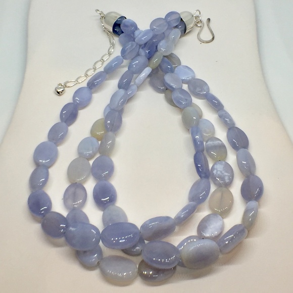 5 Strand Blue Chalcedony Turquoise Necklace